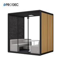 Cabine de bureau insonorisée pour 4 personnes, étanche, intérieure, acoustique, silencieuse, cabine de réunion