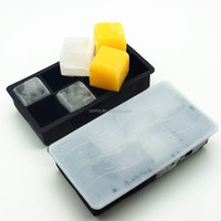 Plateau à glaçons en Silicone personnalisé de grande taille, 8 cavités, pour boisson Bar, whisky, grand, carré en brique, moule, en stock