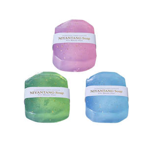 Savon artisanal en forme de diamant, créatif, pour le bain, nettoyant, hydratant, transparent, avec feuille d'or, aux huiles essentielles - Product Image 6