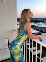 Robe longue décontractée personnalisée avec logo pour femme, motif uni, été, faible MOQ, commande en ligne, fabricant de vêtements sur mesure