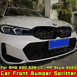 <b>For</b> BMW G20 G28 LCI 2023 Body Kit Front Bumper Lip Splitter Cover Glossy Black MP Style Front Bumper <b>Diffuser</b> <b>Car</b> Accessories - Product Image 2