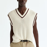 Gilet pull en tricot personnalisé pour homme, nouveau design tendance avec logo sur mesure, col en V, idéal pour uniforme scolaire