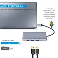 HUB USB C, Convertidor USB Tipo C a HDMI VGA 10 en 1, Lector de Tarjetas de Memoria SD/TF con Ethernet RJ-45 para MacBook Pro 20