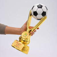 Personnalisé Grand NBA Sports Jeux Trophée Basketball Football coupe Football Champion Honneur Résine Sculpture Récompenses Plaque médaille de football
