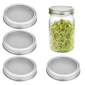 Kit de Germinación de Semillas en <span class=keywords><strong>Frasco</strong></span> Mason de 32oz/1000ml con Tapas de Acero Inoxidable, Estante Plegable y Bandeja para Germinación de Semillas - Product Image 3