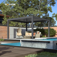 Mooxon Pergola moderne en aluminium Gazebo extérieur en aluminium Toit pergola persienne motorisée Skypoly Structure de jardin étanche