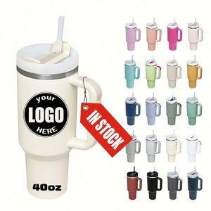 Offre Spéciale – Gobelet Isotherme Moderne Personnalisé en Acier Inoxydable à Double Paroi de 30oz ou 40oz avec Poignée et Paille - Product Image 1