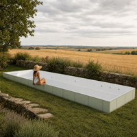 Piscine hors sol en fibre de verre robuste de 7,6 m (25 pieds), piscine intégrée avec système de filtration, piscine en FRP durable