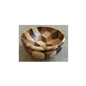 Bol de service en bois d'acacia imprimé personnalisé, nouveau design du fabricant, impression d'émail décoratif poli pour les fêtes - Product Image 4