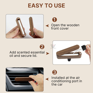 Black Walnut Maple Auto Lufter frischer Entlüftung Holz hängende Pefumer Aroma therapie Diffusor Holzclip - Product Image 4