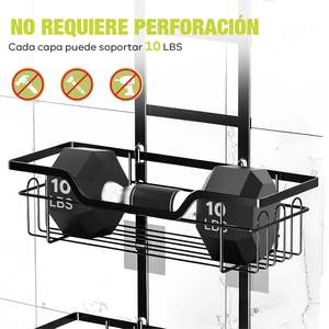 Organisateur de douche de salle de bain à 3 niveaux Étagère de douche suspendue pour salle de bain <span class=keywords><strong>sans</strong></span> perçage avec crochets et panier à savon - Product Image 3