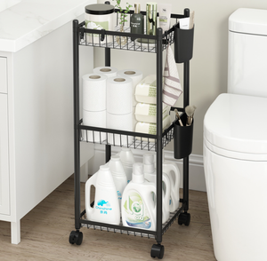 Organizzatore da Bagno a 3/4 Ripiani <span class=keywords><strong>con</strong></span> <span class=keywords><strong>Ruote</strong></span> per Cucina, Bagno, Trucchi, Artigianato, Lavanderia e Spazi Stretti - Product Image 6