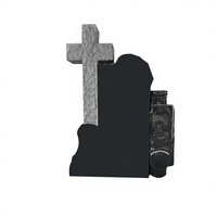 Croix en granit noir, pierre tombale en granit, monuments funéraires en forme de croix, croix funéraires en granit en gros, motifs de croix en granit, design moto