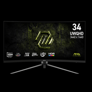Monitor Gaming 345CQRF E20 Curve 1000R, 2K, Frecuencia de Actualización de 200Hz, 0.5ms, Compatible con HDR, con Soporte Ergonómico para PC Gaming - Product Image 1