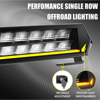 Nouvelle barre lumineuse LED tout-terrain 120W, lumière de position ambre et blanche, faisceau combiné spot et large, phare de conduite pour camions, SUV, Jeeps, UTV, VTT