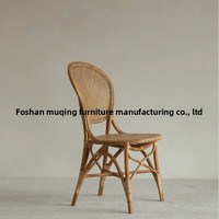 Fauteuil individuel en rotin naturel tressé avec accoudoirs, mobilier de maison, chaise de salle à manger décontractée style Wabi-Sabi pour salon