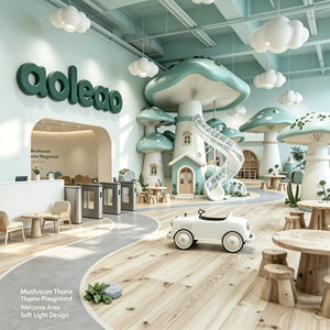 Aoleao Custom Meadow Aire de jeux intérieure avec toboggan, zone de jeu pour voitures et coin de repos pour enfants, espace de jeu souple, certifié CE TUV CPC - Product Image 1