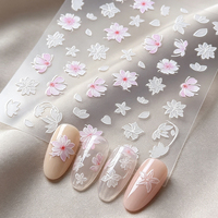 Autocollants pour ongles en forme de nœud papillon en gelée 5D embossée sur mesure, translucides, pour les distributeurs