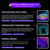 Personnalisation gratuite du logo lumineux de carrelage de sol en miroir abyssal, carrelage de piste de danse détachable avec lumière de remplissage LED