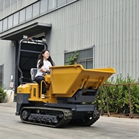 Mini-dumper à charge lourde 1,5T, chargeuse compacte diesel Euro5, pompe hydraulique sur chenilles, benne basculante, auto-déchargeante, pour travaux agricoles et terrassement