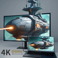 Câble UHD haute vitesse plaqué or 2.0 avec Ethernet mâle-mâle 18 Gbit/s 4K 60 Hz, cordon tressé pour moniteur et lecteur DVD