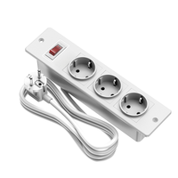 Multiprise encastrable de bureau 3 prises CA avec interrupteur et protection contre les surcharges, prise de bureau encastrée pour mobilier de bureau