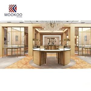 Vitrine de présentation de vêtements personnalisée, design moderne pré-assemblé, 4 étagères en métal/verre/<span class=keywords><strong>bois</strong></span> - Product Image 5
