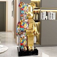 Décoration Ours Violent pour Meuble TV de Salon, Grande Figurine au Sol, Style Moderne, Luxe Léger, Simple, Nouvelles Décorations pour la Maison, Figurine en Résine Pure