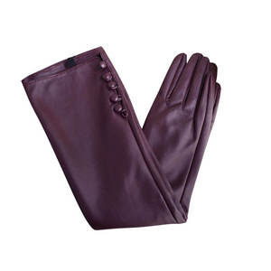 Custom Logo Women Winter PU <b>Leather</b> Gloves Touch Screen Breathable Long Opera Evening <b>Dress</b> Gloves - Product Image 6