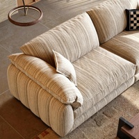 Nouveau modèle minimaliste 2026 – Canapé en tissu chenille détachable et lavable, style rétro français, pour salon, rangée droite rayée