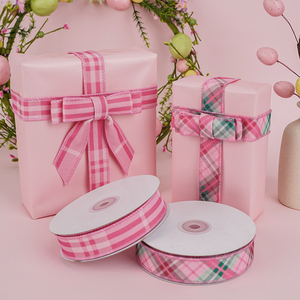 Цветная клетчатая лента с проволочным краем, весенняя декоративная лента, пасхальная лента в конфетных цветах для корзин, бантов, венков, подарочной упаковки, декора для вечеринок и дома - Product Image 6