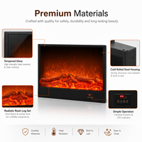 Chimenea Eléctrica de Lujo, Calentador Lineal LED, Construcción Metálica, Montaje en Pared, para Uso en Hoteles y Hogares, Control Remoto por Aplicación, Inglés