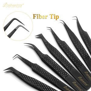 <span class=keywords><strong>Pince</strong></span> à Épiler Volume en Fibre Noire de Gros pour Extension de Faux Cils Individuels Logo Personnalisé Angle 90 Degrés Poignée Fibre - Product Image 2