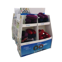 Étagère de sol en carton ondulé pour point de vente, unité de présentation en carton avec compartiments