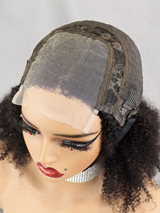 Perruque Afro Crépue Bouclée de 16 Pouces avec Tresses au Crochet et Lace 4x4 en Cheveux Humains de Haute Qualité - Product Image 4