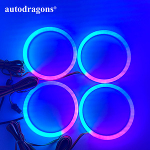 Anneaux lumineux RGBW Angel Eye Halo pour voiture, 4 pièces, 120 mm, colorés, contrôlables par application - Product Image 5