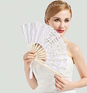 Abanico de Mano de Bambú Ecológico Hecho a Mano con Encaje, Estilo Hada, 21 cm, 13 Colores Disponibles, para Regalo Promocional Empresarial, Venta al Por Mayor - Product Image 5