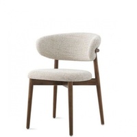 Tabouret de bar en bois massif de style nordique moderne avec repose-pieds haut et dossier incurvé en tissu de lin pour meubles de salon ou bars