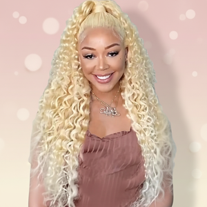 Perruque en dentelle en gros, perruques en cheveux humains très longues 30 40 pouces, blonde 613, vague profonde, perruque en dentelle frontale en cheveux humains 13X6 - Product Image 1