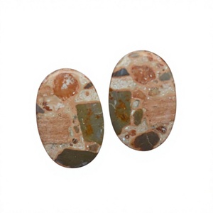 Vente en gros FAIJAN GEMS Paire de cabochons en jaspe astéroïde naturel, taille ovale, polis, pour la fabrication de bijoux, provenance Rajasthan - Product Image 1