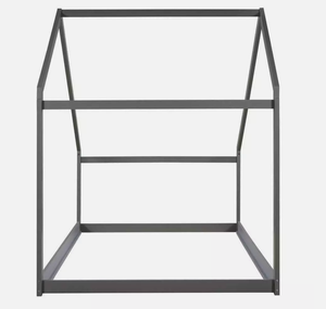 2024 vente chaude lits pour enfants pleine taille conception unique auvent en bois massif cadre ouvert <span class=keywords><strong>gris</strong></span> - Product Image 6