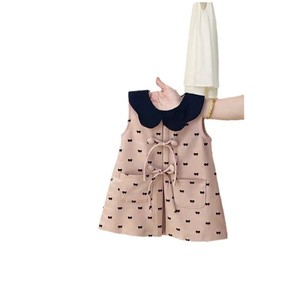 Child Star Circle Girls Sleeveless Cotton Dress With Petal Collar Summer Breathable Vest Style - Product Image 5