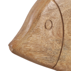 Statuetta di pesce in legno intagliata a mano, scultura in legno di mango per decorazioni per la casa, soggiorno, ufficio, scrivania. - Product Image 6