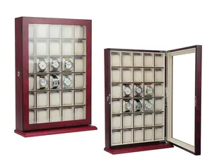 Khe cắm đồng hồ bằng gỗ màu đen thu gom hộp hiển thị đồng hồ tủ đứng - Product Image 3