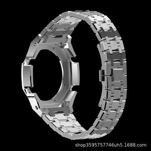 สายนาฬิกาข้อมือสแตนเลสสตีลขนาด 22 มม. รุ่น Luxury Breathable พร้อมตัวล็อคแบบ D สำหรับนาฬิกา GA2100/GM2100 รุ่น Farmhouse <span class=keywords><strong>Oak</strong></span> GMAS-<span class=keywords><strong>2100</strong></span> - Product Image 4