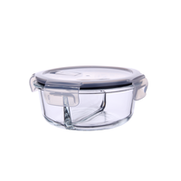 Contenants de rangement en verre à 2 compartiments pour garde-manger, boîtes de conservation alimentaire, retour à l'école, compatibles lave-vaisselle, empilables