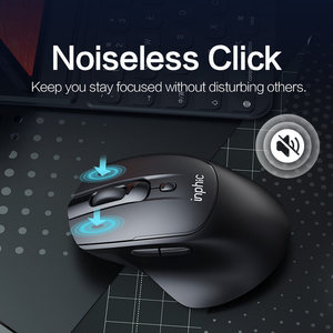Chuột không dây Inphic DR2 sạc lại được, 3 chế độ kết nối 2.4G+5.0/4.0 Bluetooth, độ phân giải 2400dpi, thiết kế công thái học, đèn nền LED, chơi game, mini, im lặng - Product Image 5