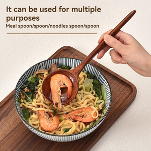 Cuillère à soupe en bois japonaise Ajisen <span class=keywords><strong>Lamian</strong></span> Noodles, cuillère à riz à long manche, personnalisation d'usine - Product Image 6