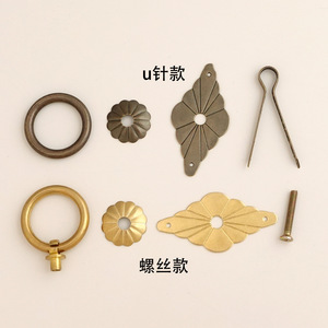 Furniture Handle <b>Brass</b> Ring Pull Chinese Style Drawer Cabinet Door <b>Knob</b> Durable Polished - Product Image 2