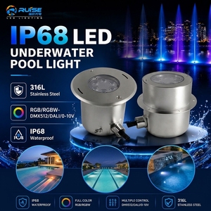 Luz <span class=keywords><strong>LED</strong></span> Sumergible para Piscina, <span class=keywords><strong>Cascada</strong></span> de Color RGBW, Acero Inoxidable 304, DMX512, IP68, Resistente al Agua - Product Image 1